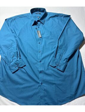 Damon Dri-Tech Blue Dress Shirt - Size 18 1/2 34/35, Made in